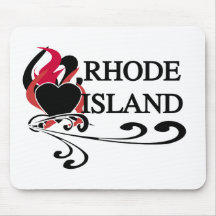 Coeur Île de Rhode du feu Tapis De Souris