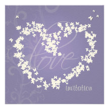 Coeur/invitations de papillons