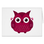 Coeur le hibou rose cartes