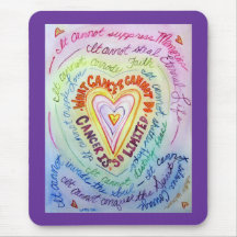 Coeur Mousepad de Cancer d'arc-en-ciel Tapis De Souris
