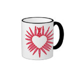 Coeur rose de balle tasses à café