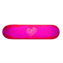 Coeur rose de ruban planches à roulettes customisées