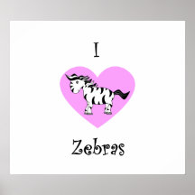 Coeur rose de zèbres du coeur I Affiches