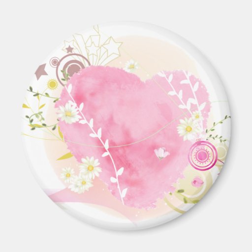 Coeur rose p�le de St-Valentin - Aimants