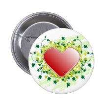 Coeur rouge de St-Valentin - Pin's Avec Agrafe