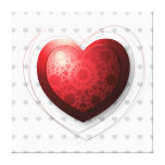 Coeur rouge, toile toiles tendues sur châssis