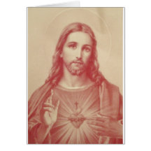 Coeur sacré de cru de Jésus Carte De Vœux
