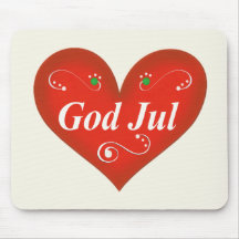 Coeur scandinave de Noël de juillet de Dieu Tapis De Souris