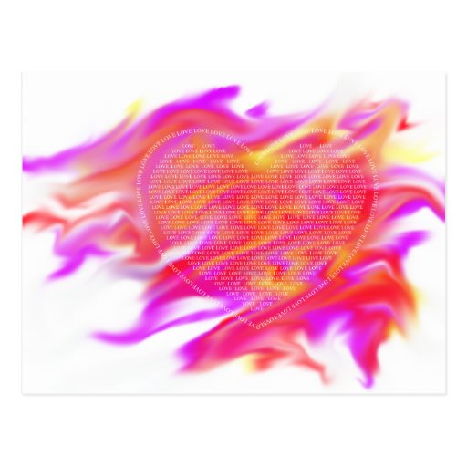 Coeur sur le feu carte postale