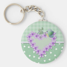 Coeur sur le vert porte-clés