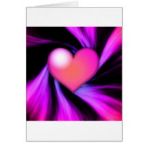 Coeur tourbillonnant rose carte de vœux
