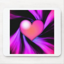 Coeur tourbillonnant rose tapis de souris