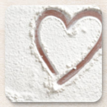 Coeur Valentine de sable de plage Sous-bock
