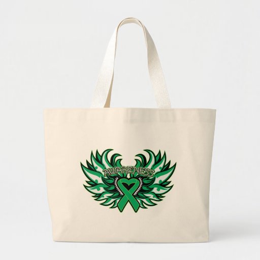 Coeur Wings.png de conscience de Cancer de foie Sac En Toile