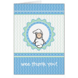 Coeurs bleus/verts de carte de remerciements de bé