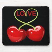 COEURS D'AMOUR DE CERISE TAPIS DE SOURIS