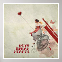 Coeurs de coupure de garçons poster