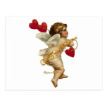 Coeurs de cupidon sur une ficelle cartes postales