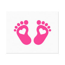 Coeurs de pieds de bébé toiles tendues