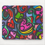 Coeurs de tapis de souris de couleur