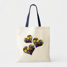 Coeurs des boutons bleus et jaunes sacs fourre-tout