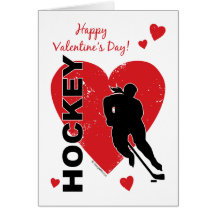 Coeurs d'hockey de Saint-Valentin (femelles) Cartes De Vœux