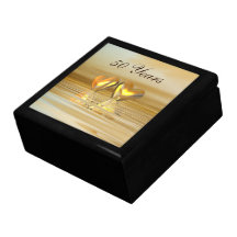 Coeurs d'or d'anniversaire boîte à bijoux
