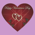 Coeurs d'or de heureuse Sainte-Valentin autocollants