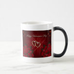 Coeurs d'or de heureuse Sainte-Valentin tasses