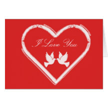 Coeurs et amour de colombes cartes