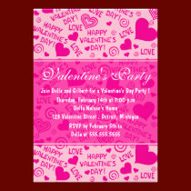 Coeurs et invitation de partie de valentine de pol invitations