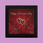 Coeurs heureux d'or de jour de Valentines boîtes décorées