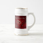 Coeurs heureux d'or de jour de Valentines tasses