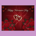 Coeurs heureux d'or de jour de Valentines papier à en-tête