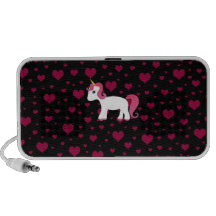Coeurs mignons de rose de noir de licorne haut-parleurs de voyage