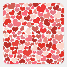 Coeurs mignons stickers carrés
