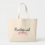 Coeurs noirs roses de demoiselle d'honneur sac fourre-tout