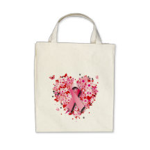 COEURS, PAPILLONS ET RUBAN ROSE SAC
