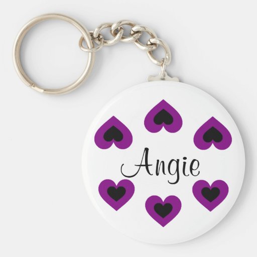 Coeurs pourpres Valentine personnalisable Keychain Porte-clés