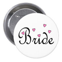 Coeurs roses de jeune mariée pin's avec agrafe