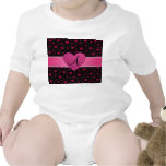 Coeurs roses noirs de monogramme bodies