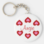 Coeurs rouges Valentine personnalisable Keychain n Porte-clés