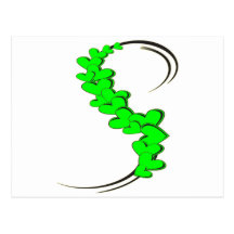 Coeurs tribaux de vert de ruban cartes postales
