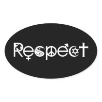 Coexist With Respect Oval Sticker