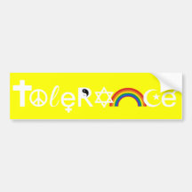 COEXIST WITH TOLERANCE WHITE -.png Bumper Stickers