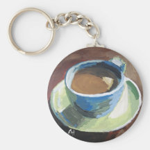 Coffe dish green keychain