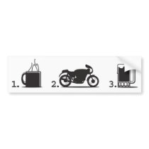 coffee, 2wheels, & beer - bumper sticker