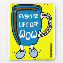 Coffee Accelerator WOW Dancing Mug Mousepad