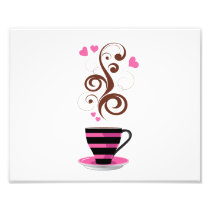 Coffee and Hearts 1 Photographic Print