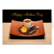 Coffee and Yellow Daisy Mothers Day Card